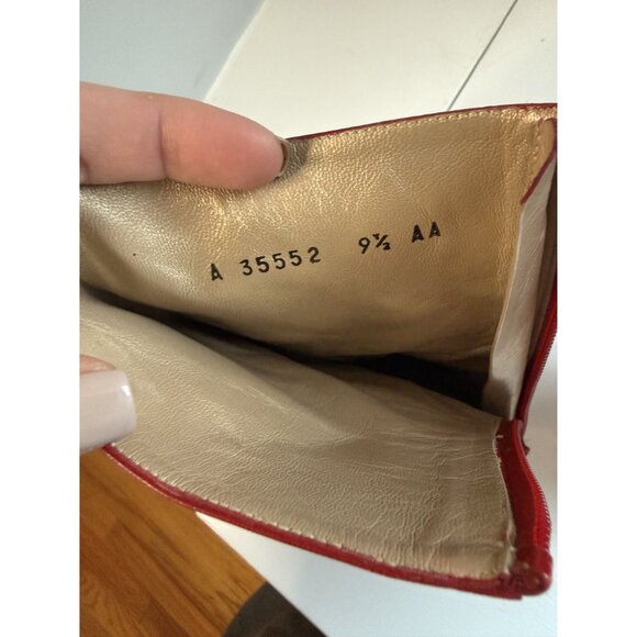 Stuart Weitzman Women's Heeled Red Leather Ankle Boots Size US 9.5 AA [jb] - Picture 3 of 5